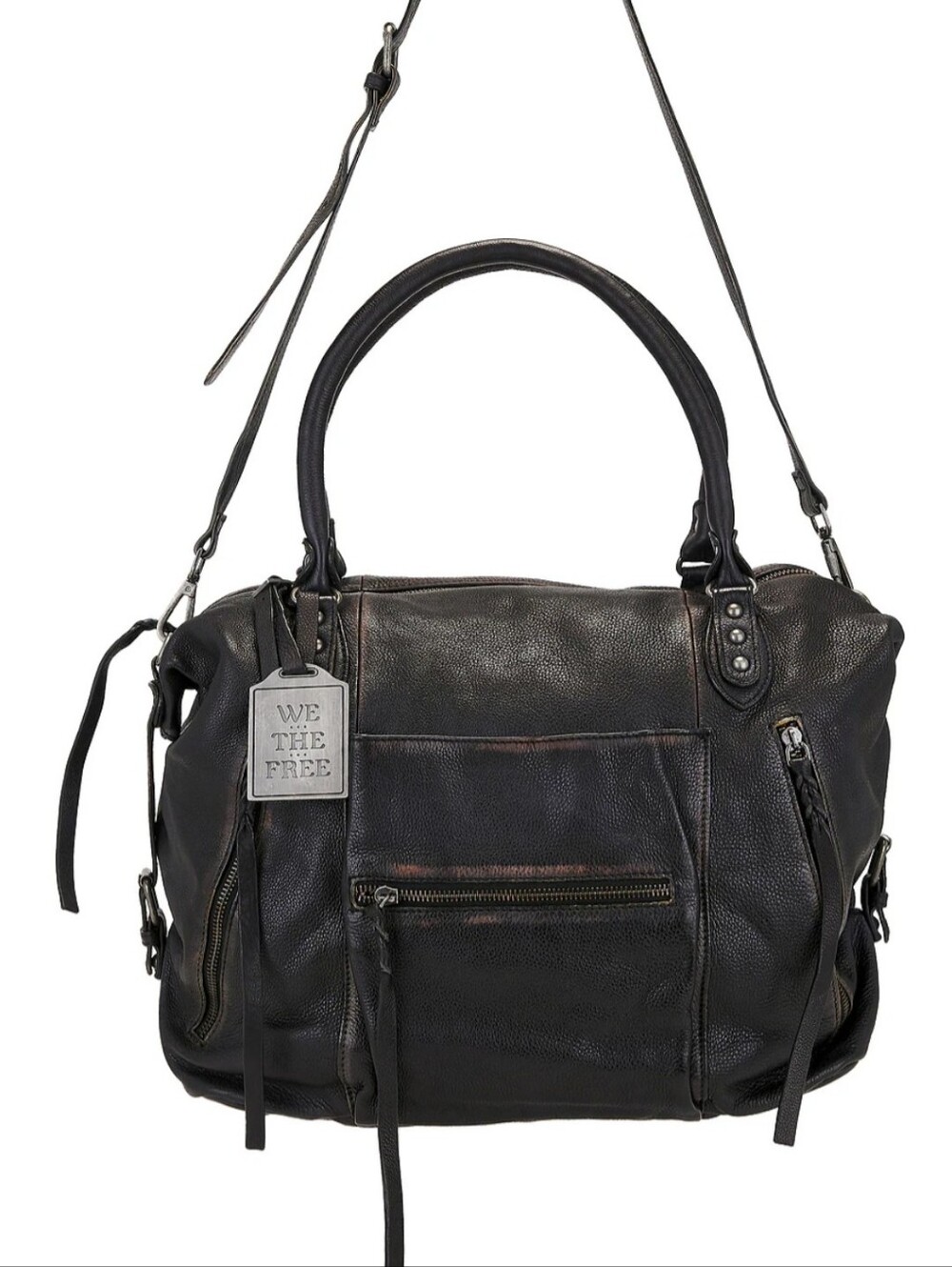 We The Free Black Leather Satchel Bag - Women
